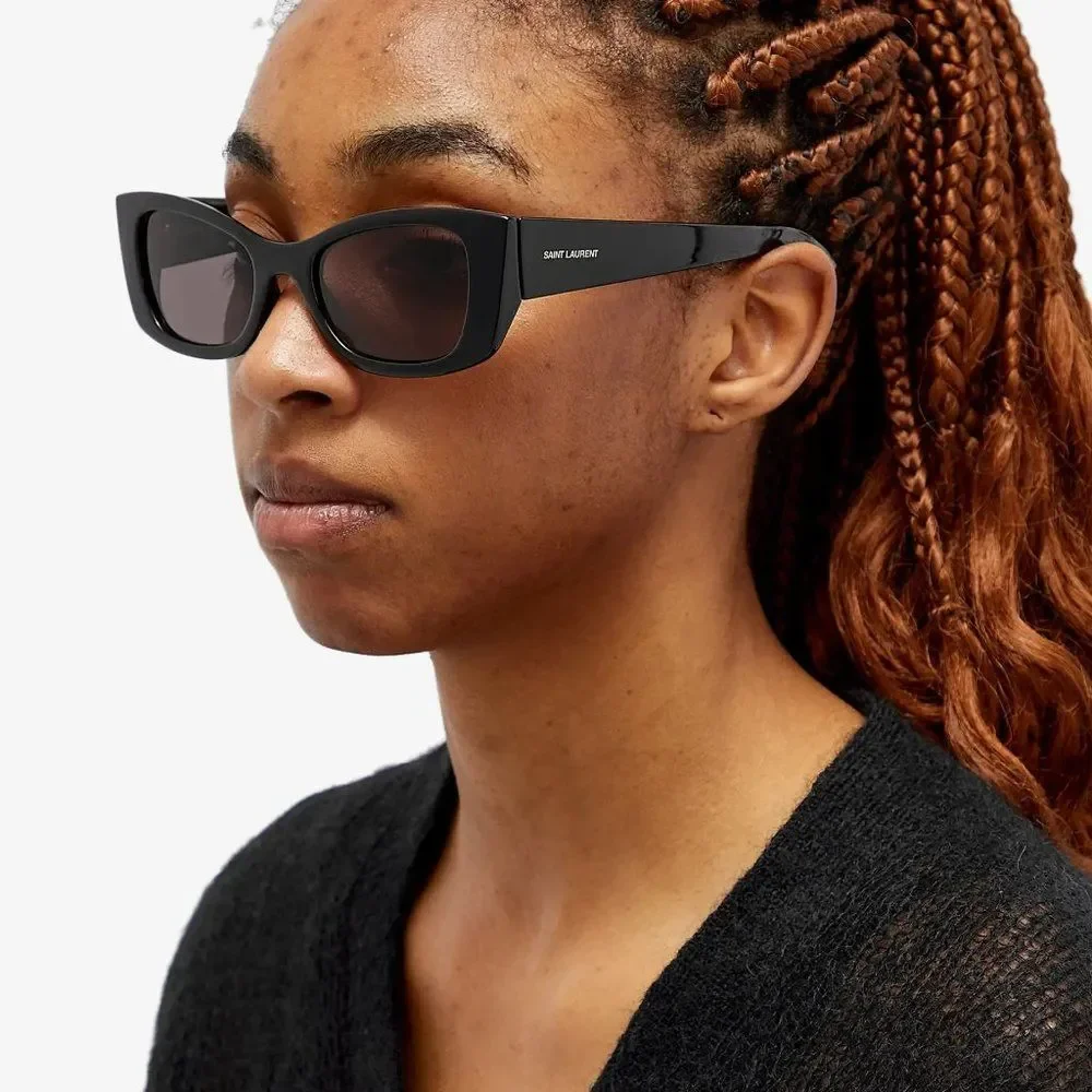 Saint Laurent SL593 001 Sunglasses Black Square Unisex